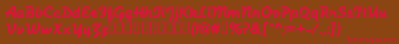 FunctionScriptRegular Font – Red Fonts on Brown Background