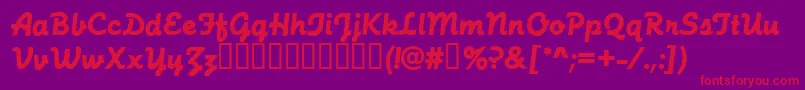 FunctionScriptRegular Font – Red Fonts on Purple Background