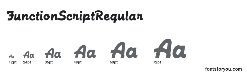 Размеры шрифта FunctionScriptRegular