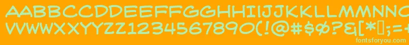 Weblbrg Font – Green Fonts on Orange Background