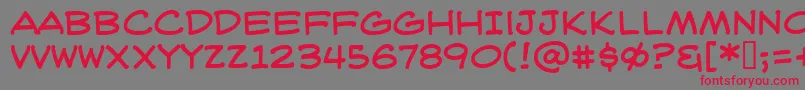 Weblbrgフォントについての詳細 フォントWeblbrg – 赤い文字の灰色の背景