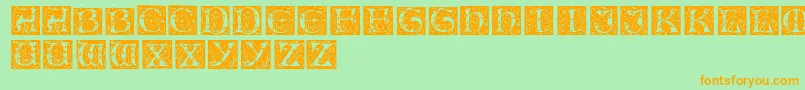 EileencapsRegular Font – Orange Fonts on Green Background