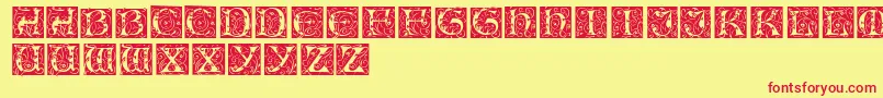 EileencapsRegular Font – Red Fonts on Yellow Background