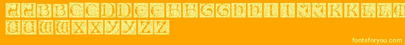 EileencapsRegular Font – Yellow Fonts on Orange Background