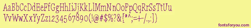 LaikaComeHome Font – Purple Fonts on Yellow Background