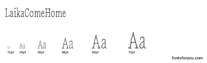 LaikaComeHome Font Sizes