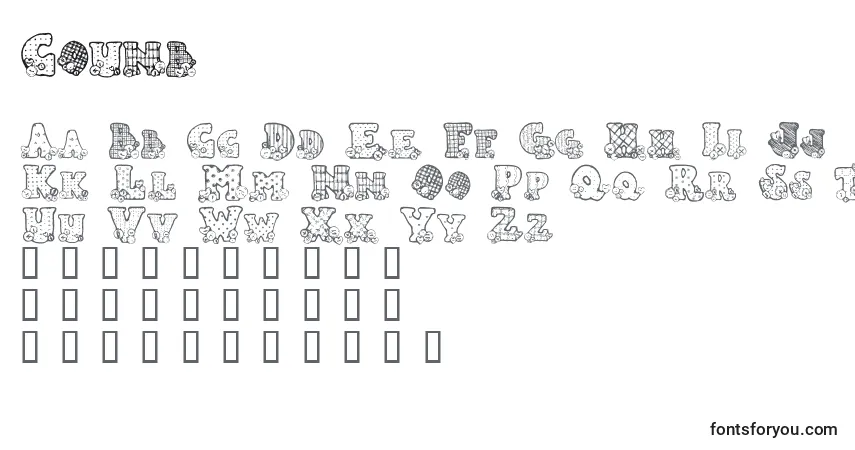 Schriftart Counb – Alphabet, Zahlen, spezielle Symbole