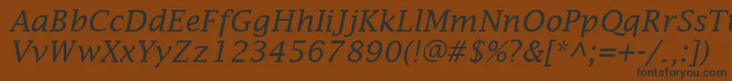 LucidaFaxItalic Font – Black Fonts on Brown Background