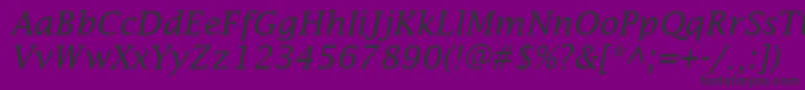 LucidaFaxItalic Font – Black Fonts on Purple Background