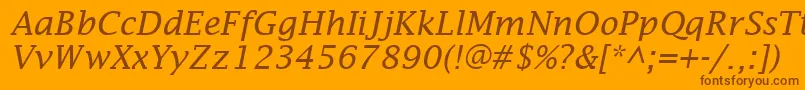 LucidaFaxItalic Font – Brown Fonts on Orange Background