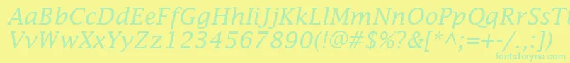 LucidaFaxItalic Font – Green Fonts on Yellow Background