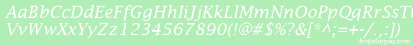 LucidaFaxItalic Font – White Fonts on Green Background