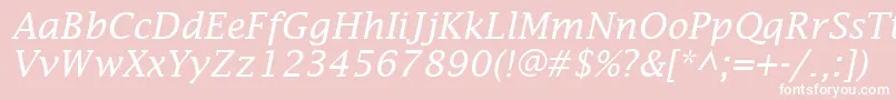 LucidaFaxItalic Font – White Fonts on Pink Background