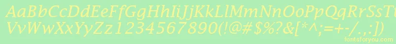 LucidaFaxItalic Font – Yellow Fonts on Green Background