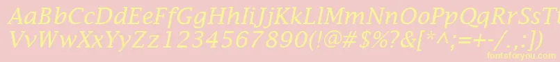 LucidaFaxItalic Font – Yellow Fonts on Pink Background