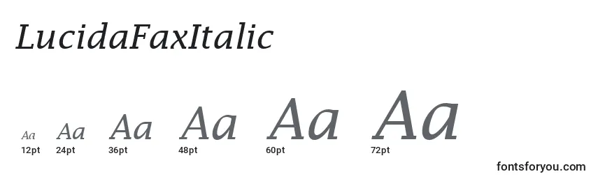 Размеры шрифта LucidaFaxItalic