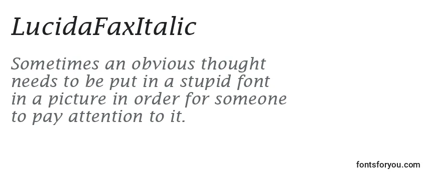 Review of the LucidaFaxItalic Font