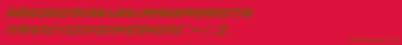 Leatherfaceital Font – Brown Fonts on Red Background