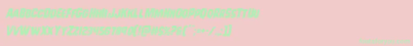 Leatherfaceital Font – Green Fonts on Pink Background