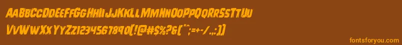 Leatherfaceital Font – Orange Fonts on Brown Background