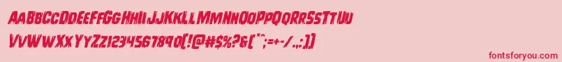 Leatherfaceital-Schriftart – Rote Schriften auf rosa Hintergrund