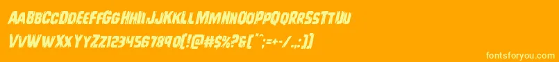 Leatherfaceital Font – Yellow Fonts on Orange Background