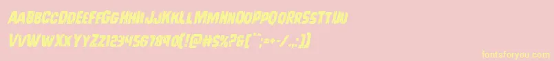 Leatherfaceital Font – Yellow Fonts on Pink Background