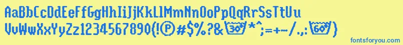 Coolwoolstonewashedll Font – Blue Fonts on Yellow Background