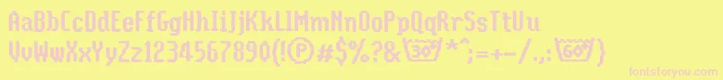 Coolwoolstonewashedll-Schriftart – Rosa Schriften auf gelbem Hintergrund