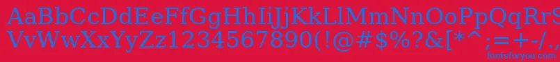AeRehan-Schriftart – Blaue Schriften auf rotem Hintergrund