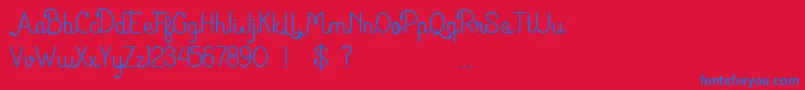 HurufMiranti Font – Blue Fonts on Red Background