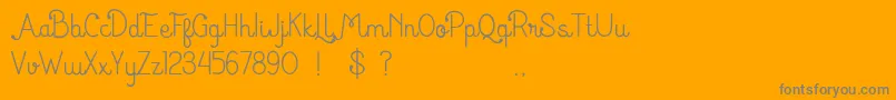 HurufMiranti-Schriftart – Graue Schriften auf orangefarbenem Hintergrund