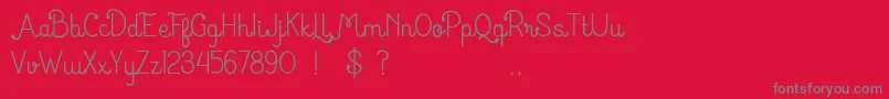 HurufMiranti Font – Gray Fonts on Red Background