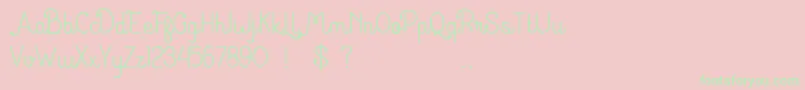 HurufMiranti Font – Green Fonts on Pink Background