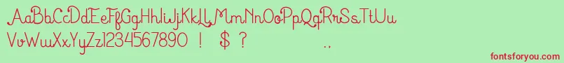 HurufMiranti Font – Red Fonts on Green Background