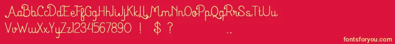 HurufMiranti Font – Yellow Fonts on Red Background