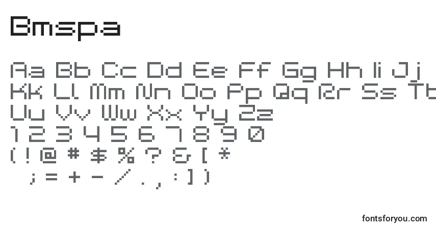 Шрифт Bmspa – алфавит, цифры, специальные символы