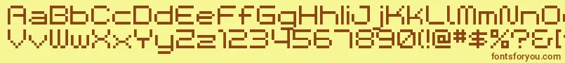 Bmspa Font – Brown Fonts on Yellow Background