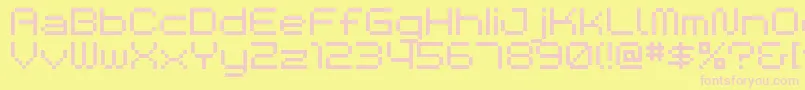 フォントBmspa – ピンクのフォント、黄色の背景