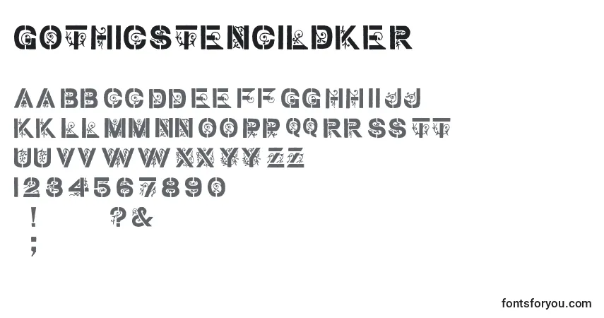 GothicStencilDker Font – alphabet, numbers, special characters