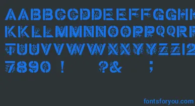 GothicStencilDker font – Blue Fonts On Black Background