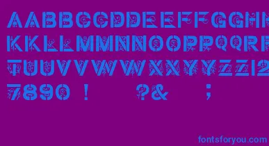 GothicStencilDker font – Blue Fonts On Purple Background