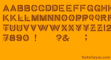 GothicStencilDker font – Brown Fonts On Orange Background
