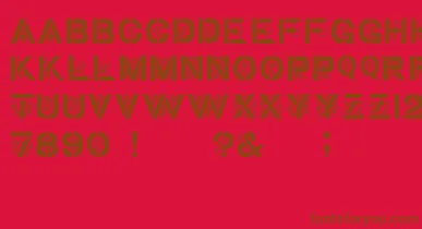 GothicStencilDker font – Brown Fonts On Red Background