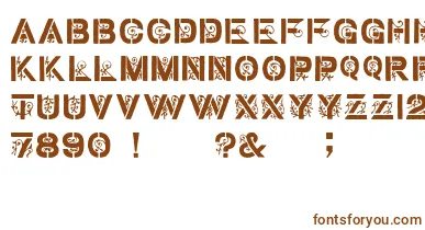 GothicStencilDker font – Brown Fonts On White Background
