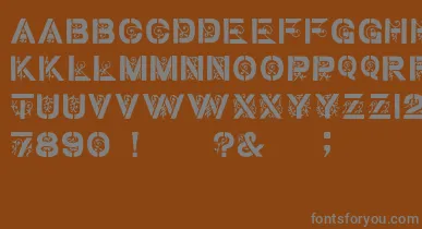 GothicStencilDker font – Gray Fonts On Brown Background