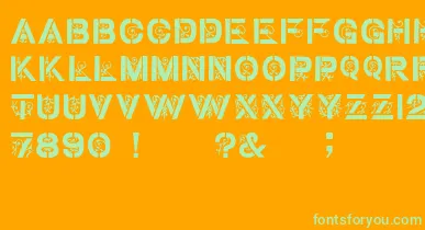 GothicStencilDker font – Green Fonts On Orange Background