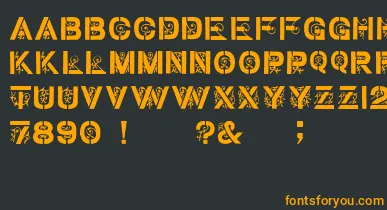 GothicStencilDker font – Orange Fonts On Black Background
