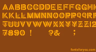 GothicStencilDker font – Orange Fonts On Brown Background
