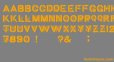 GothicStencilDker font – Orange Fonts On Gray Background